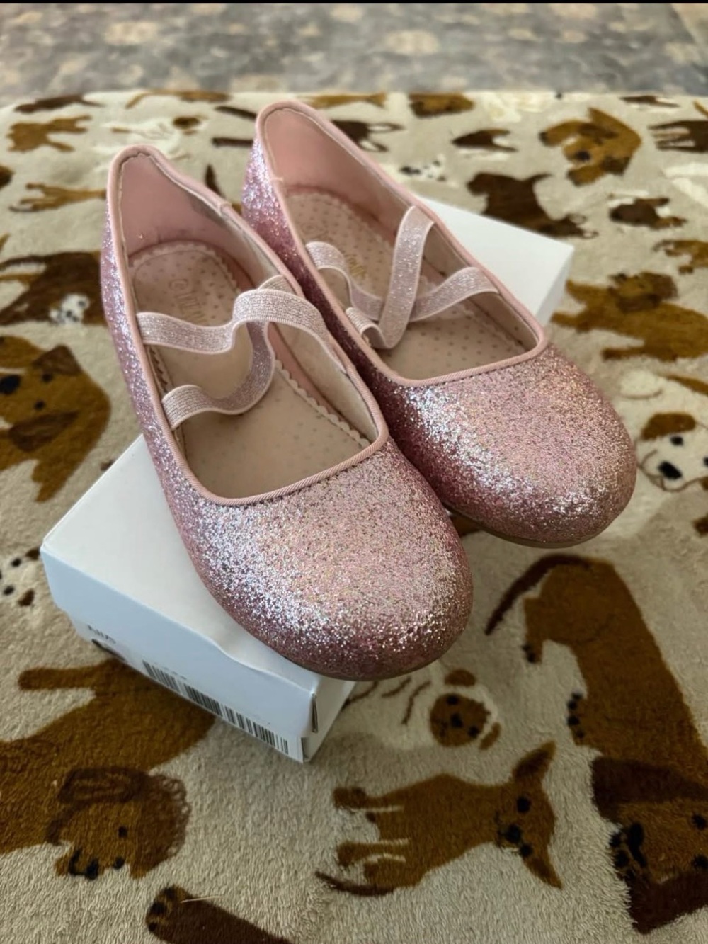 Sparkling Pink Glitter Mary Jane Shoes for Kids size 4